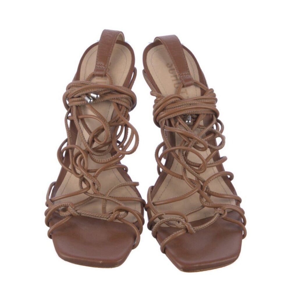 Schutz Authentic Solid Brown Gladiator High Heel … - image 3